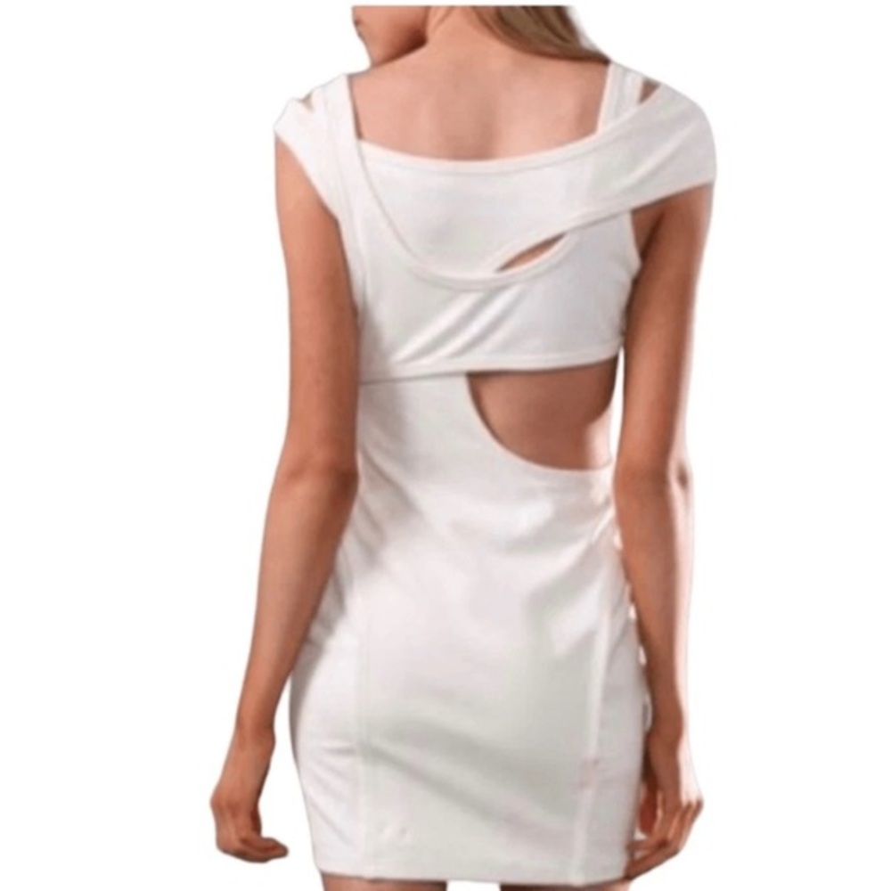 Alexander Wang Cut Out Ponte White Mini Dress